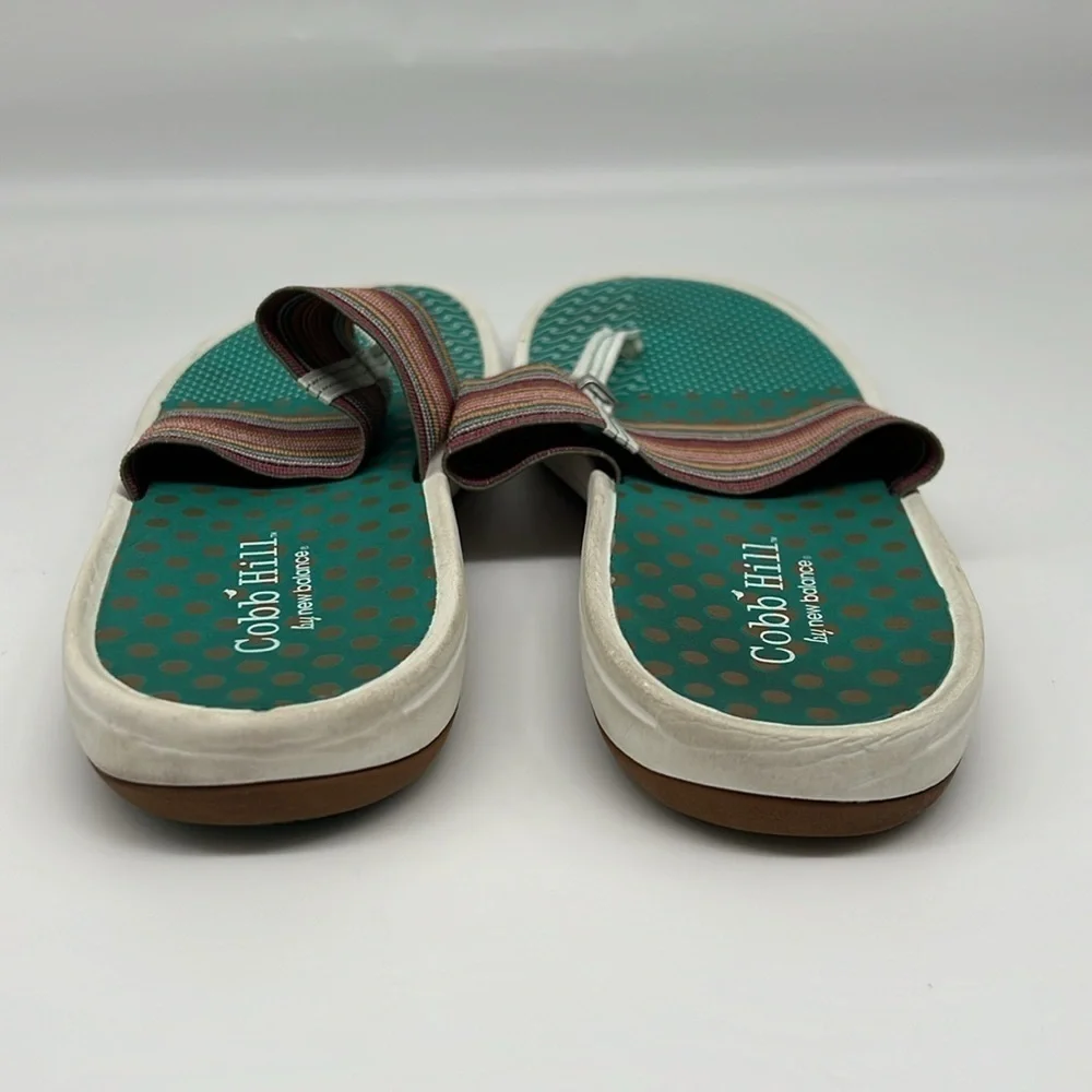 Cobb Hill by New Balance Multi Color Striped Jeanine Thong Wide‎ Band Sandal 11M